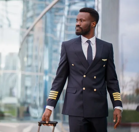 Airline captain at the terminal